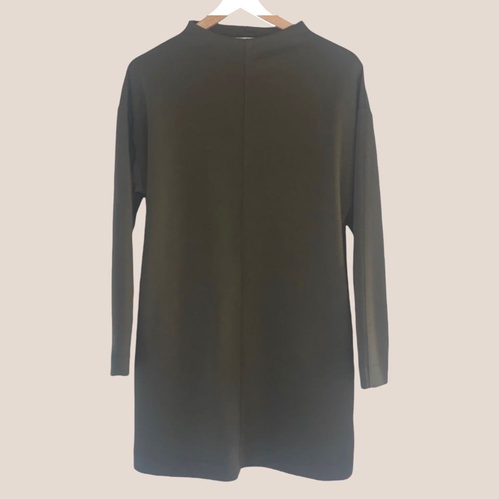 Women’s Forest Green Comfy Long Sleeve Dress | XS